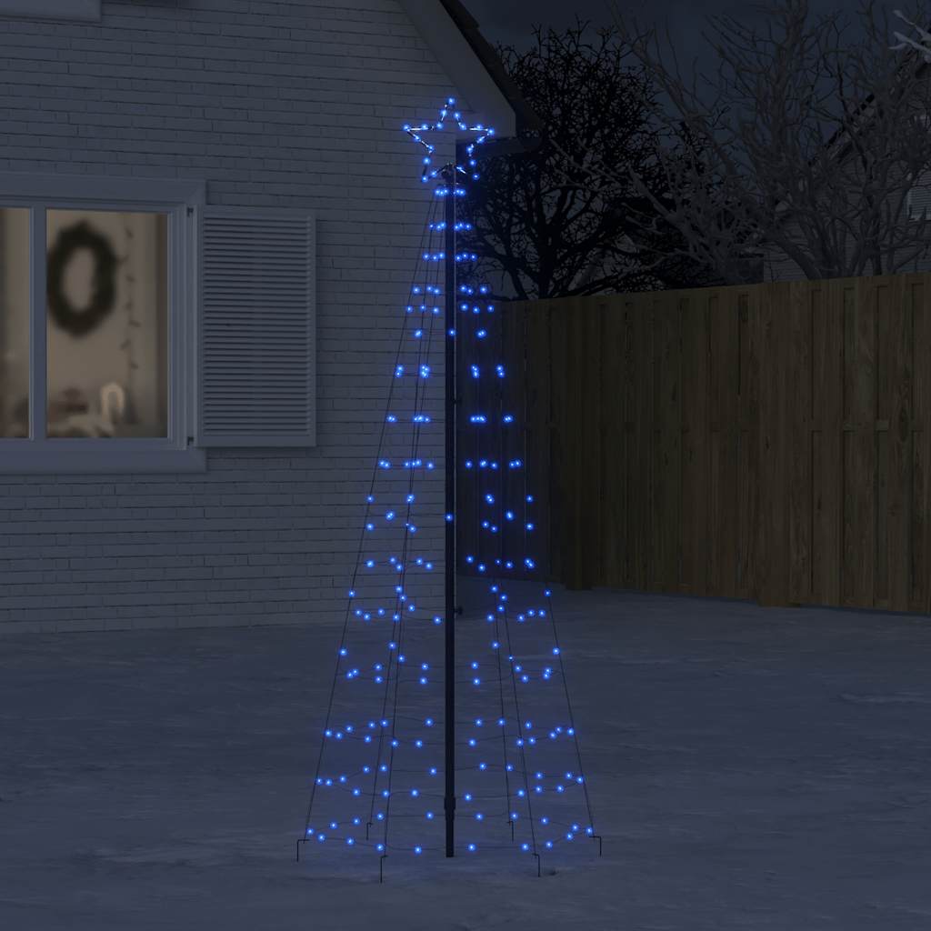 Led Juletre Med Spikes 220 Leds Blå 180 Cm