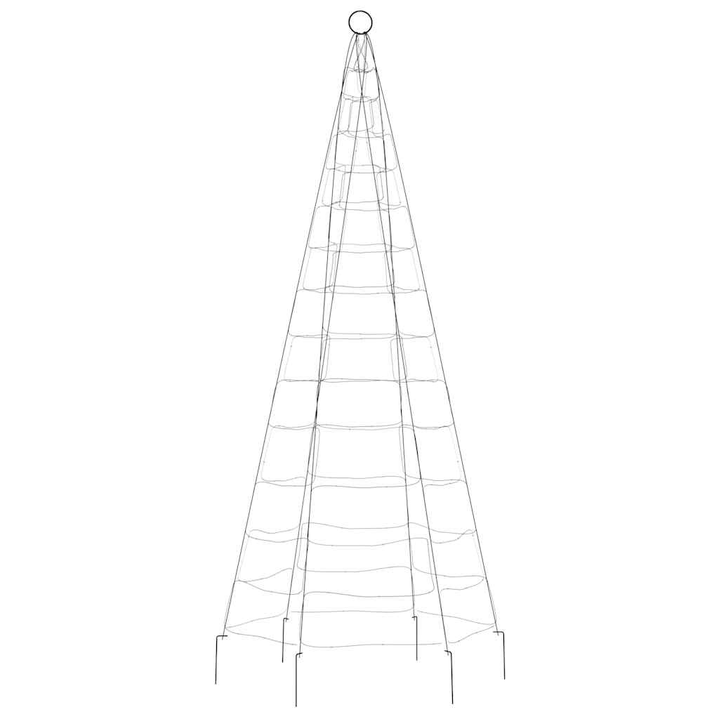 Led Juletre På Flaggstang 200 Leds Kald Hvit 180 Cm