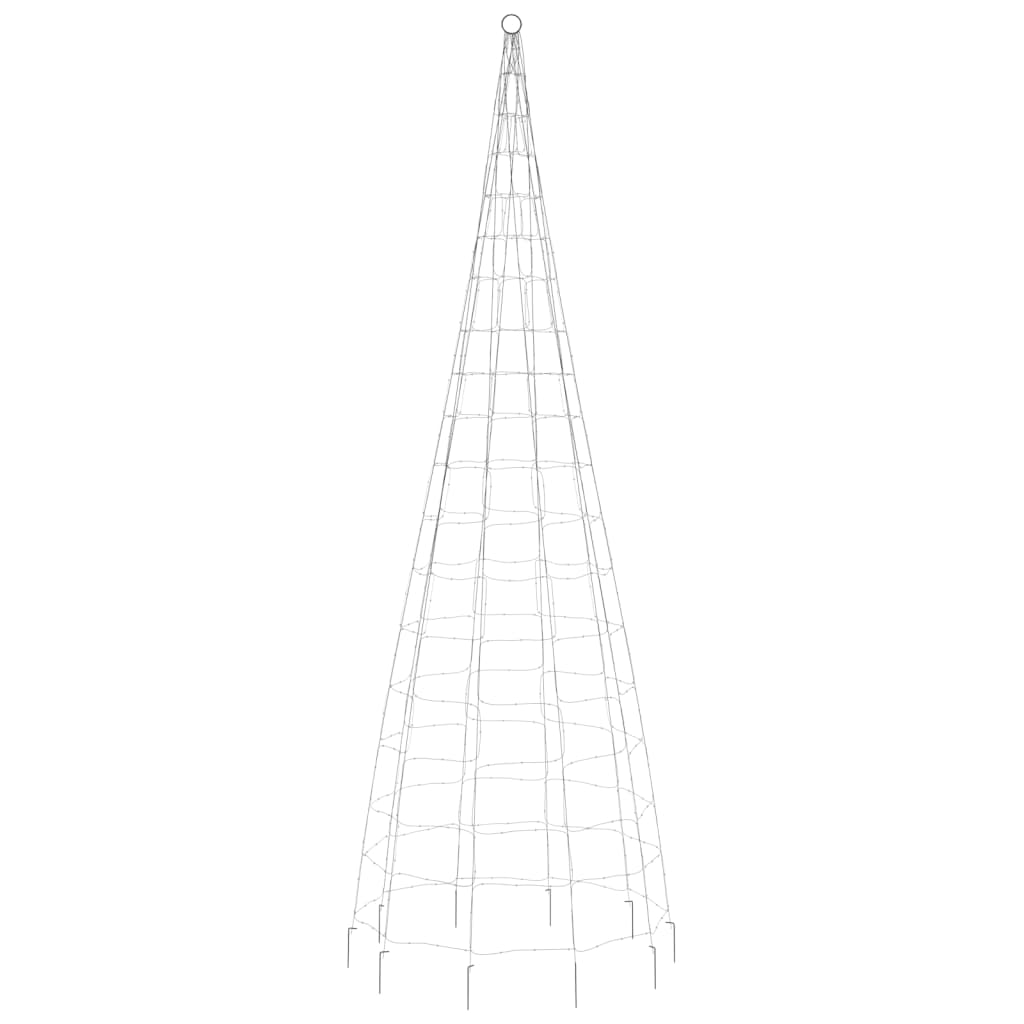 Led Juletre På Flaggstang 550 Leds Varm Hvit 300 Cm