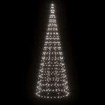 Led Juletre På Flaggstang 550 Leds Kald Hvit 300 Cm