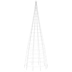 Led Juletre På Flaggstang 550 Leds Blå 300 Cm