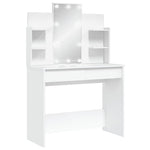 Sminkebord Med Led Hvit 96X40X142 Cm