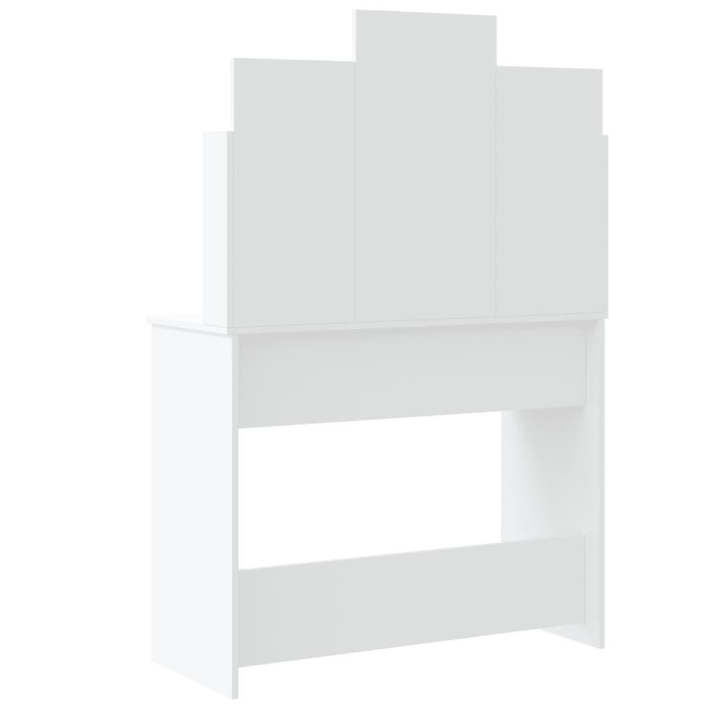 Sminkebord Med Led Hvit 96X40X142 Cm