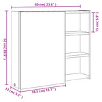 Baderomsspeilskap Med Led-Lys Hvit 60X13X52 Cm