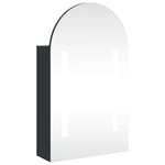 Baderomsspeilskap Med Led-Lys Buet Svart 42X13X70 Cm