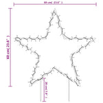 Julelysdekorasjon Med Pigger Stjerne 80 Leds 60 Cm