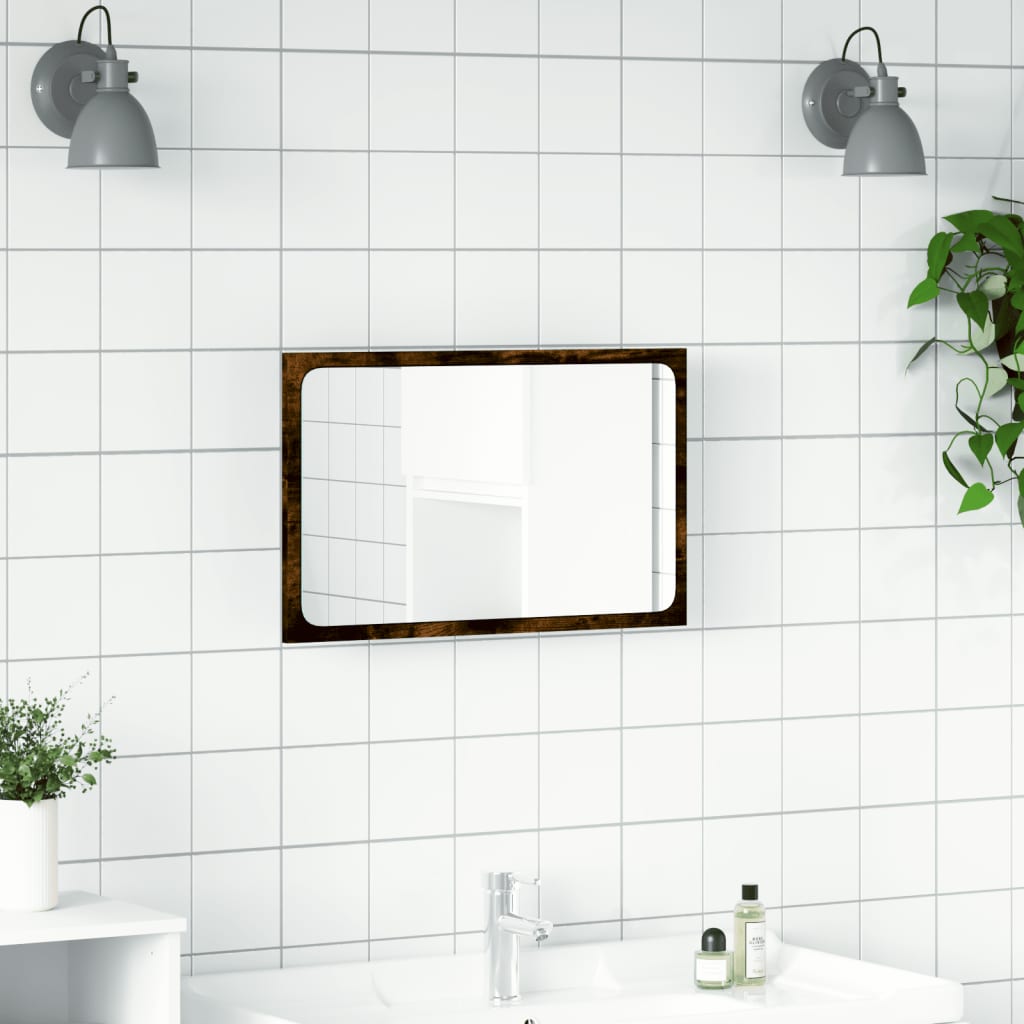 Baderomsspeil Med Led Sonoma Eik 60X8,5X38 Cm Konstruert Tre