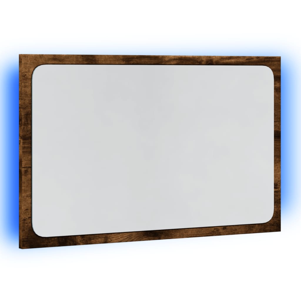 Baderomsspeil Med Led Sonoma Eik 60X8,5X38 Cm Konstruert Tre