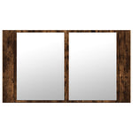 Led-Speilskap Røkt Eik 80X12X45 Cm Akryl