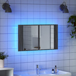 Led-Speilskap Grå Sonoma 80X12X45 Cm Akryl