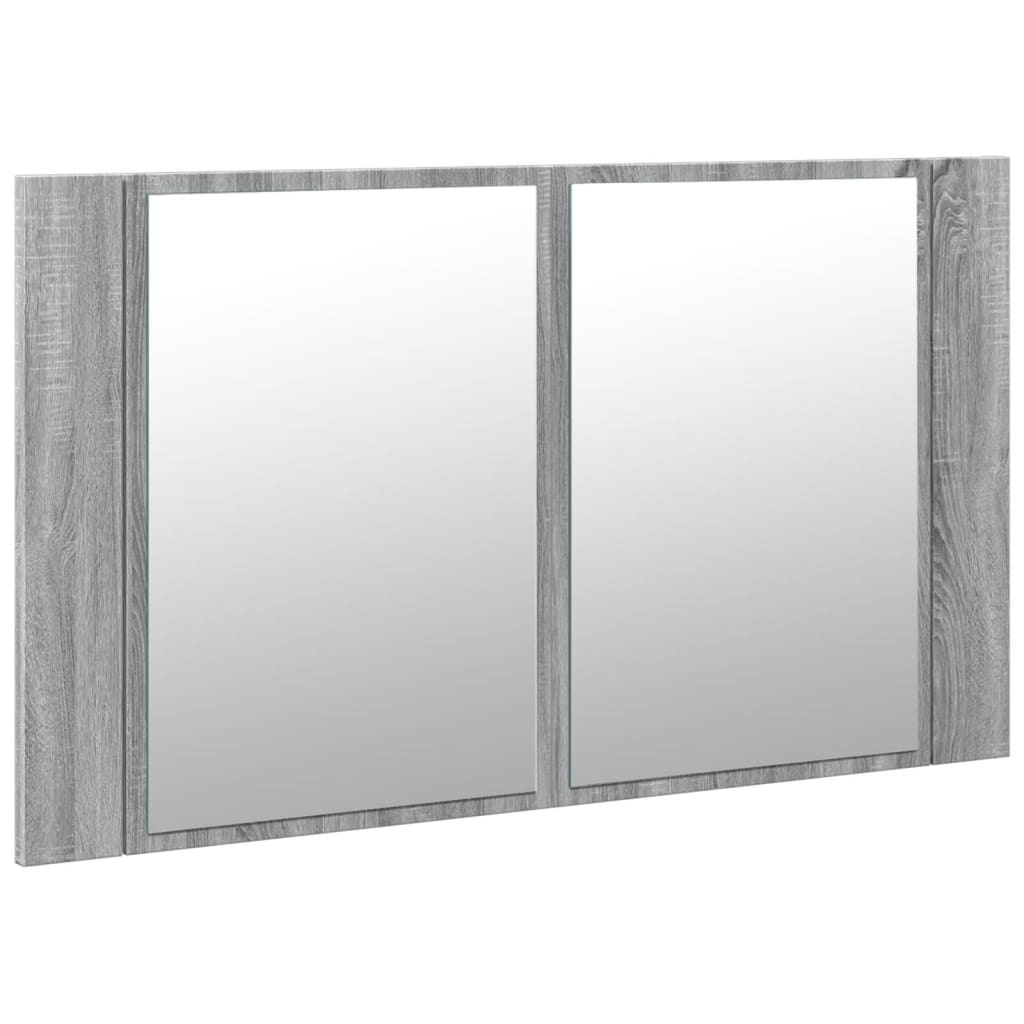 Led-Speilskap Grå Sonoma 80X12X45 Cm Akryl