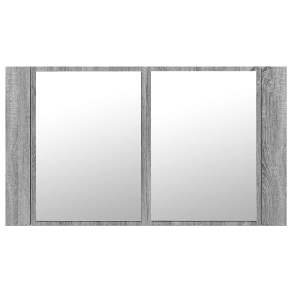 Led-Speilskap Grå Sonoma 80X12X45 Cm Akryl