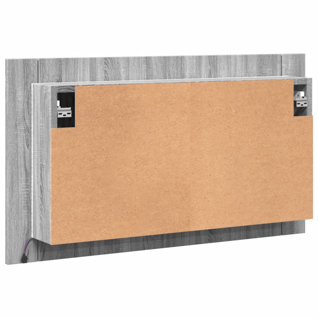 Led-Speilskap Grå Sonoma 80X12X45 Cm Akryl