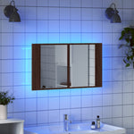 Led-Speilskap Brun Eik 80X12X45 Cm Akryl