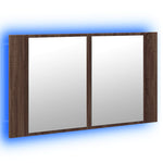 Led-Speilskap Brun Eik 80X12X45 Cm Akryl