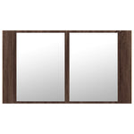 Led-Speilskap Brun Eik 80X12X45 Cm Akryl