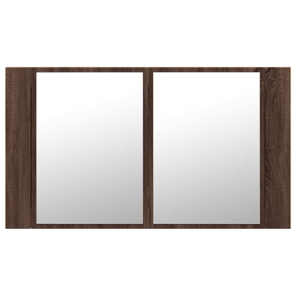Led-Speilskap Brun Eik 80X12X45 Cm Akryl