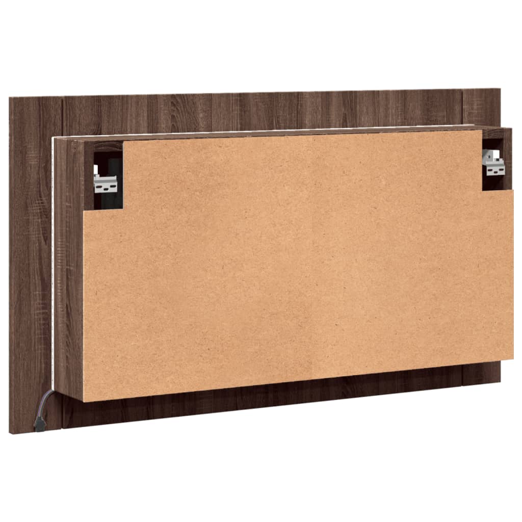 Led-Speilskap Brun Eik 80X12X45 Cm Akryl