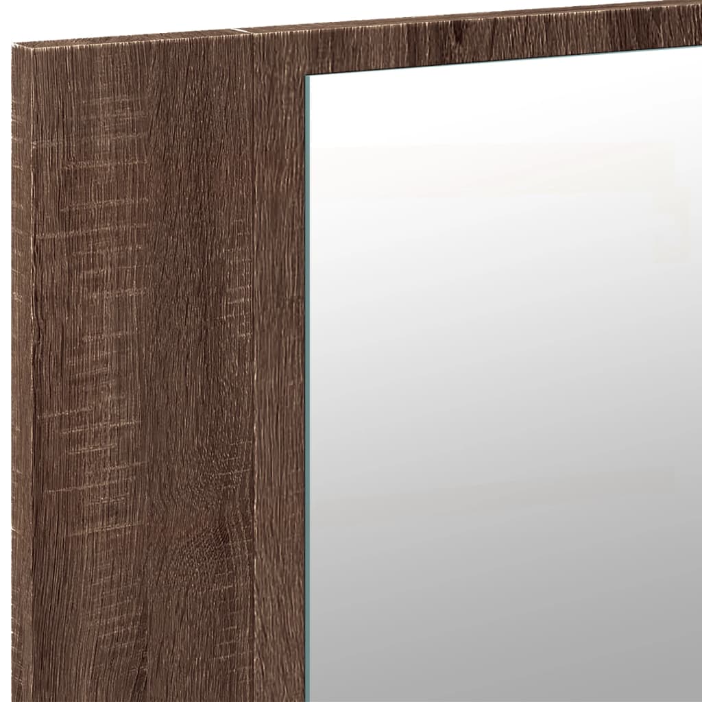 Led-Speilskap Brun Eik 80X12X45 Cm Akryl