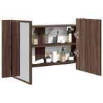 Led-Speilskap Brun Eik 80X12X45 Cm Akryl