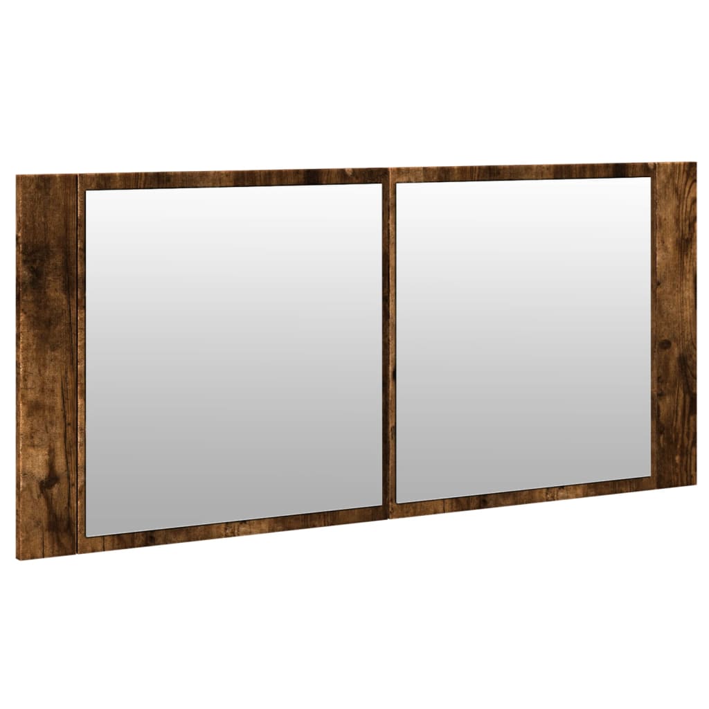 Led-Speilskap Til Baderom Røkt Eik 100X12X45 Cm