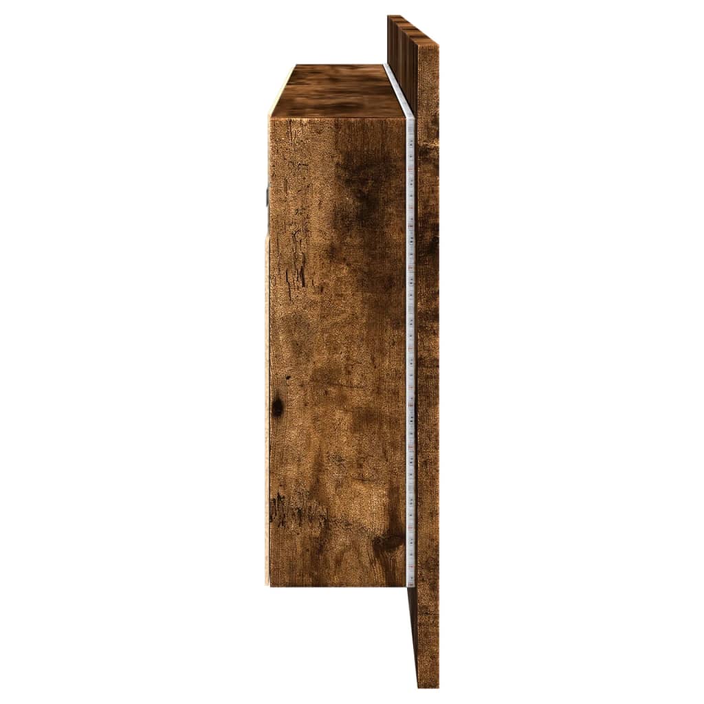 Led-Speilskap Til Baderom Røkt Eik 100X12X45 Cm