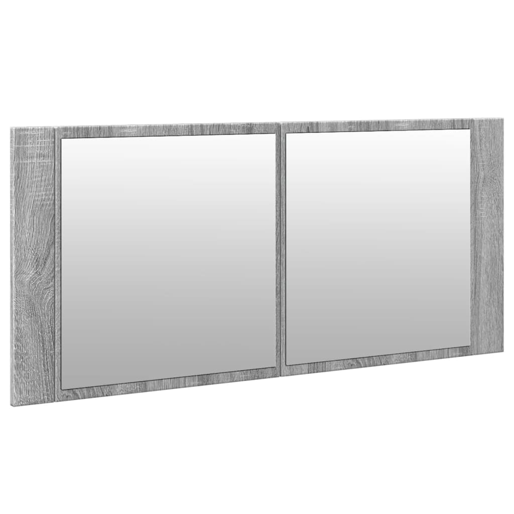 Led-Speilskap For Baderom Grå Sonoma 100X12X45 Cm