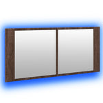 Led-Speilskap For Baderom Brun Eik 100X12X45 Cm
