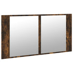 Led-Speilskap Røkt Eik 90X12X45 Cm Akryl