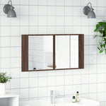 Led-Speilskap Til Baderom Brun Eik 90X12X45 Cm Akryl