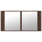Led-Speilskap Til Baderom Brun Eik 90X12X45 Cm Akryl