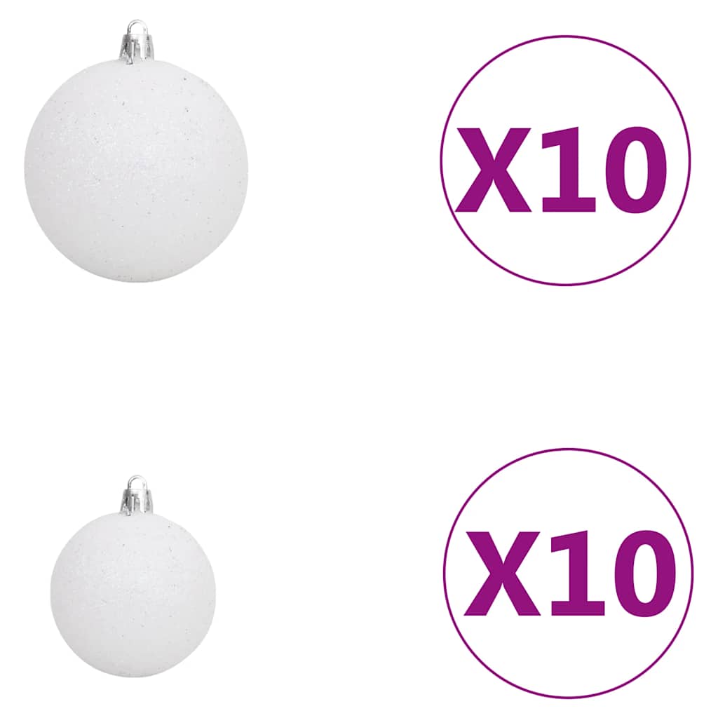 Kunstig Juletre Med 300 Led Kulesett Flokket Snø 240 Cm