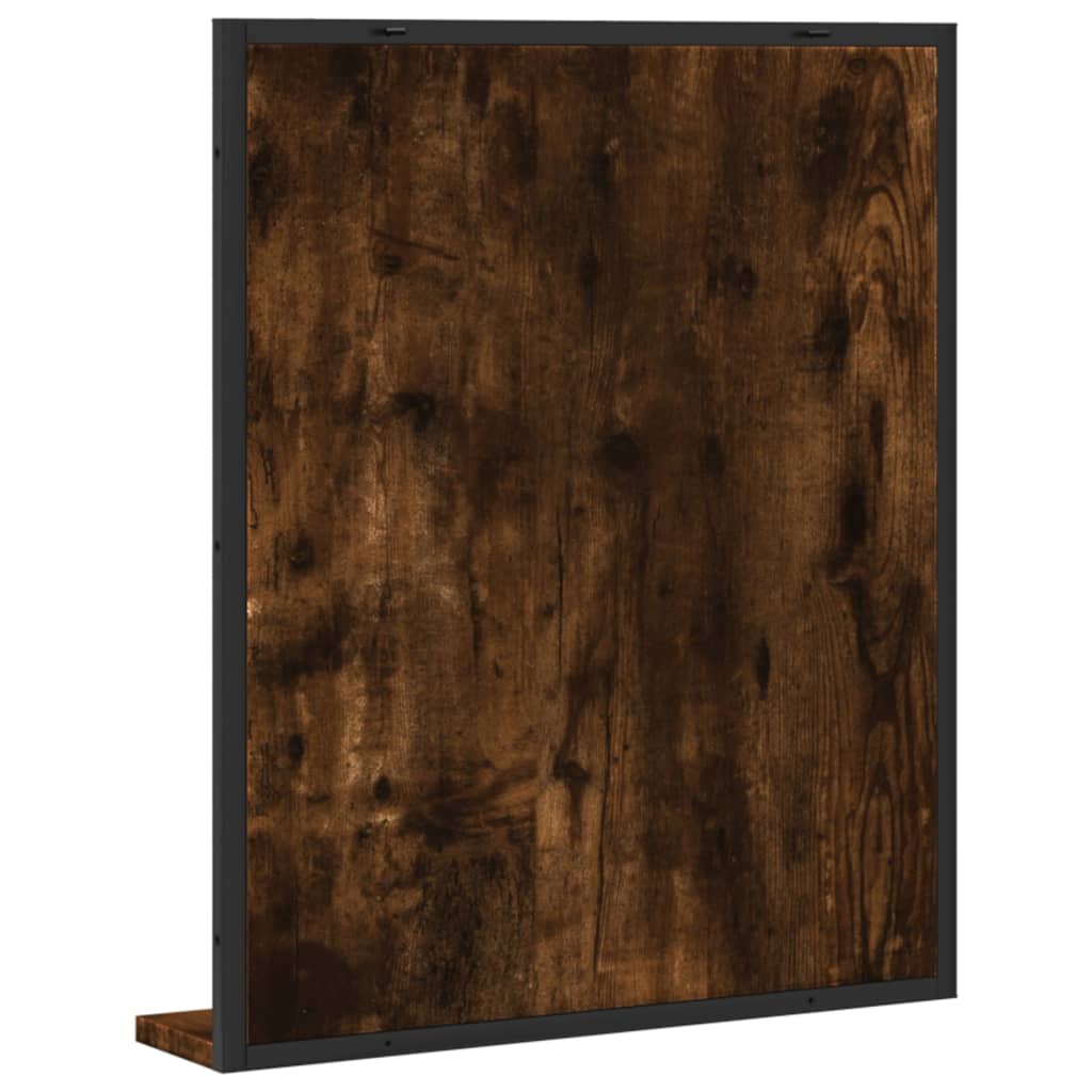 Baderomsspeil Med Hylle Røkt Eik 50X12X60 Cm Konstruert Tre