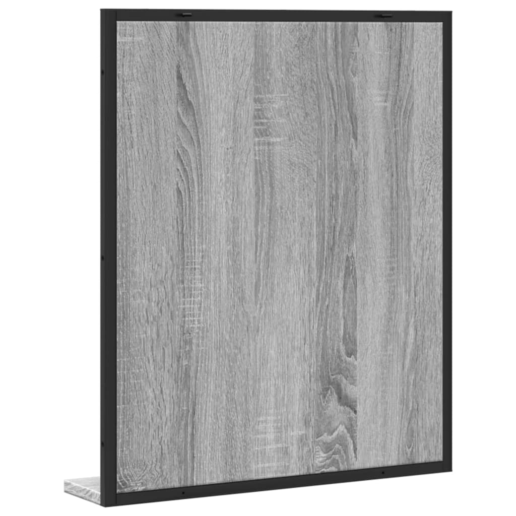 Baderomsspeil Med Hylle Grå Sonoma 50X12X60 Cm Konstruert Tre