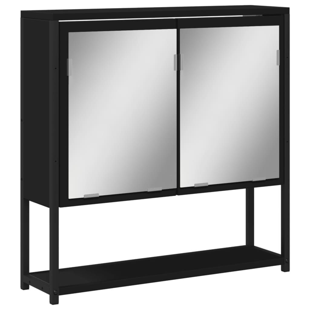 Baderomsspeil Svart 60X16X60 Cm Konstruert Tre