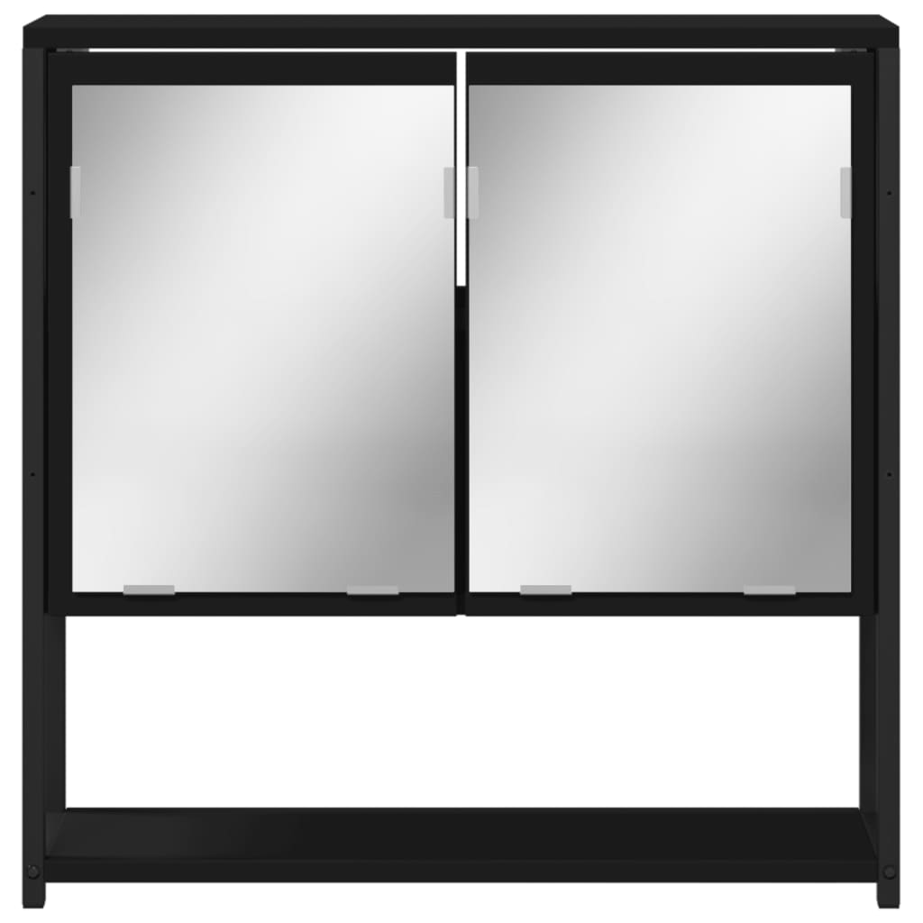 Baderomsspeil Svart 60X16X60 Cm Konstruert Tre