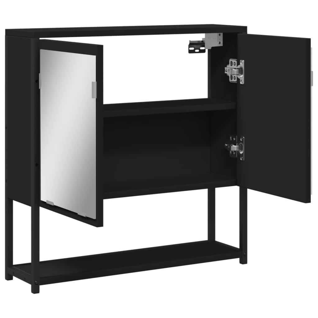 Baderomsspeil Svart 60X16X60 Cm Konstruert Tre
