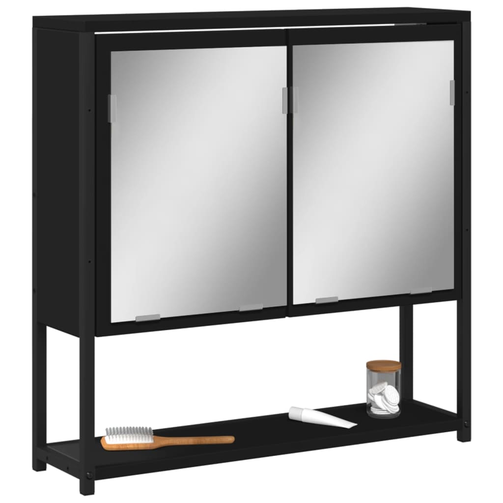 Baderomsspeil Svart 60X16X60 Cm Konstruert Tre