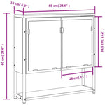 Baderomsskap Med Speil Røkt Eik 60X16X60 Cm Konstruert Tre