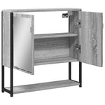 Baderomsskap Med Speil Grå Sonoma 60X16X60 Cm Konstruert Tre