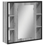 Baderomsskap Med Speil Grå Sonoma 60X16X60 Cm Konstruert Tre