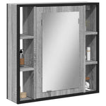 Baderomsskap Med Speil Grå Sonoma 60X16X60 Cm Konstruert Tre