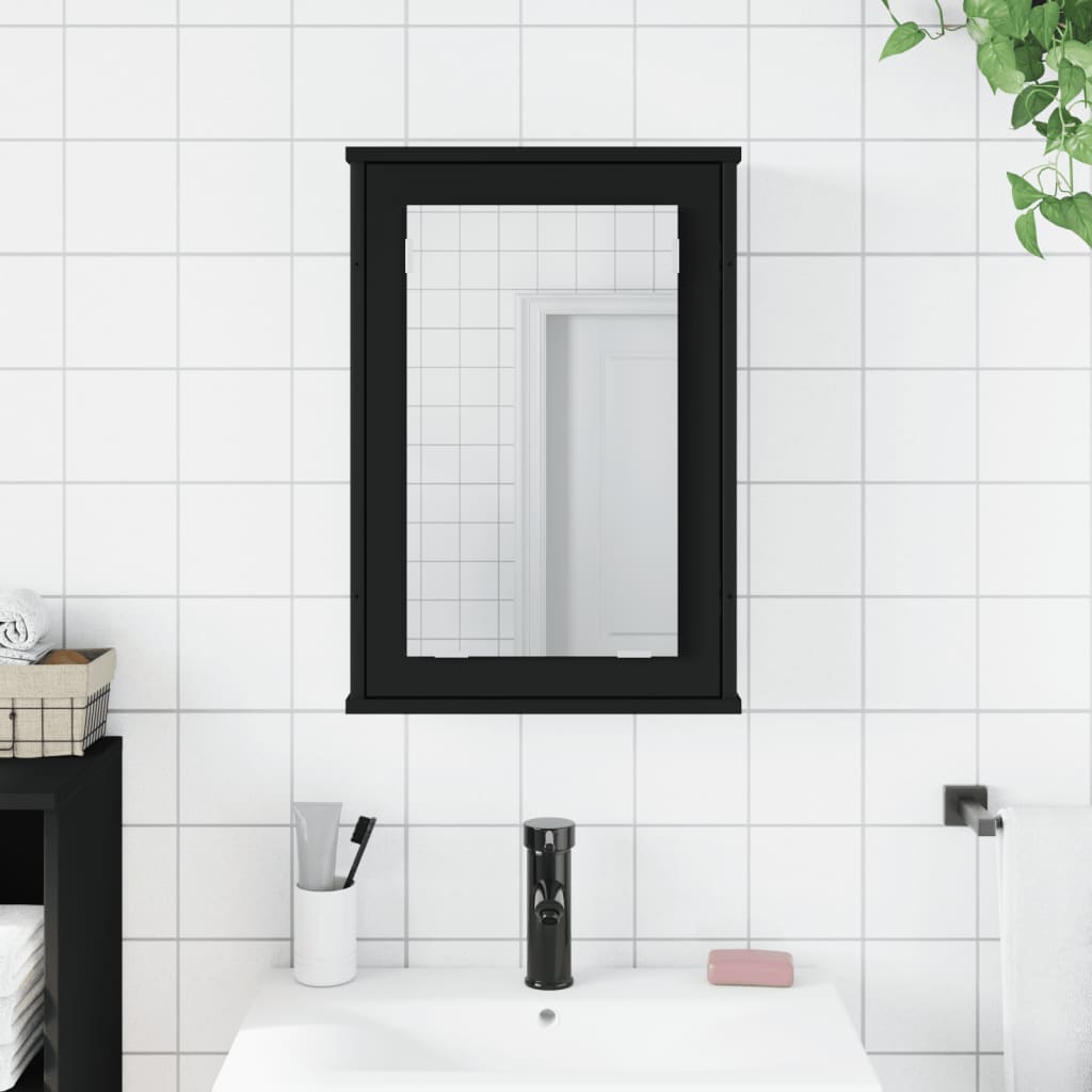 Speilskap Til Baderom Svart 42X12X60 Cm Sponplate