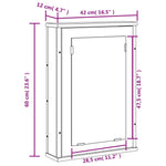 Speilskap Til Baderom Svart 42X12X60 Cm Sponplate