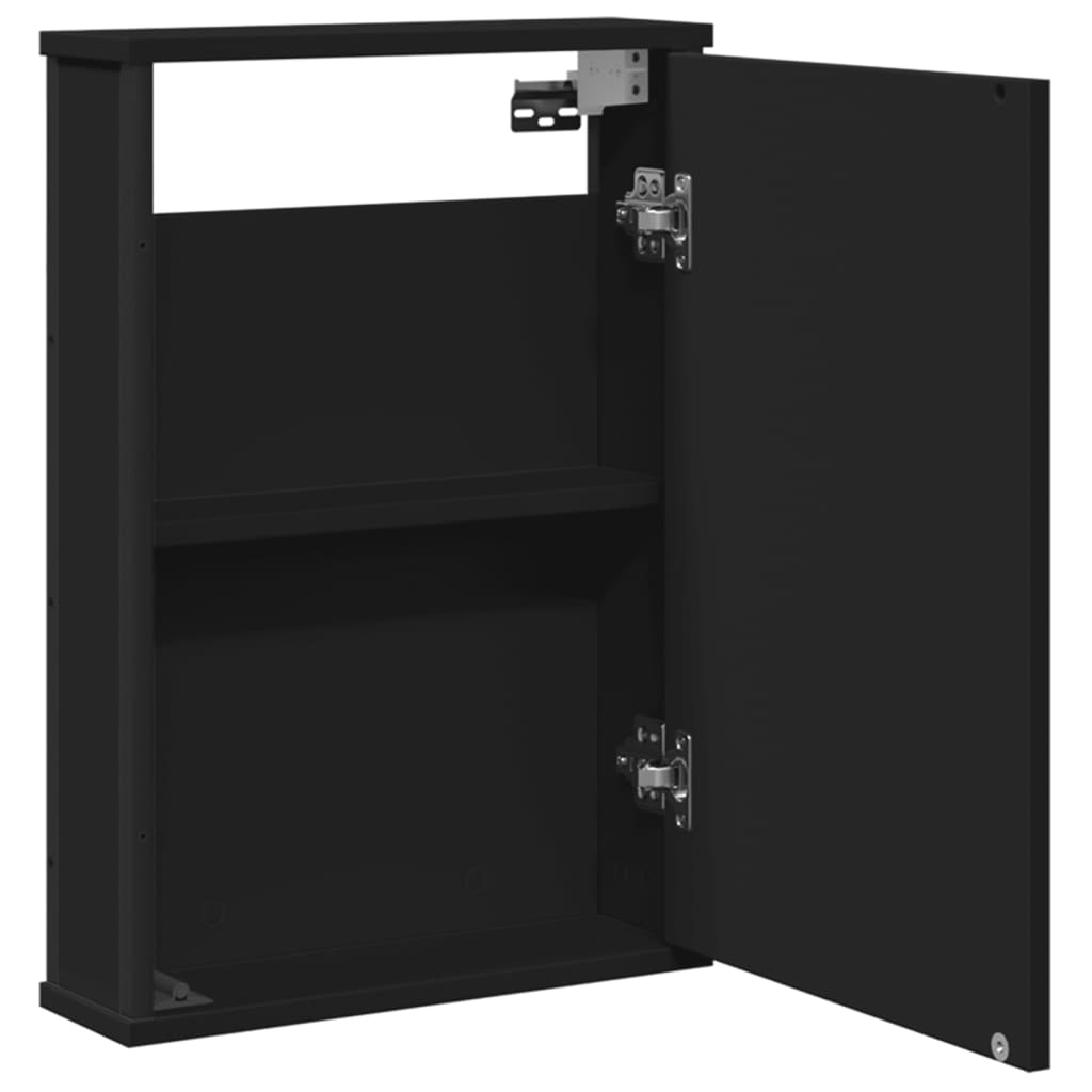 Speilskap Til Baderom Svart 42X12X60 Cm Sponplate