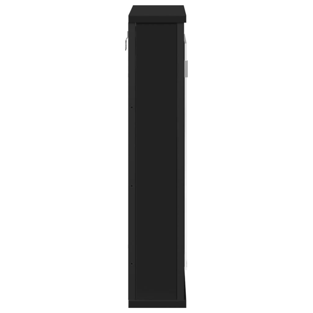 Speilskap Til Baderom Svart 42X12X60 Cm Sponplate
