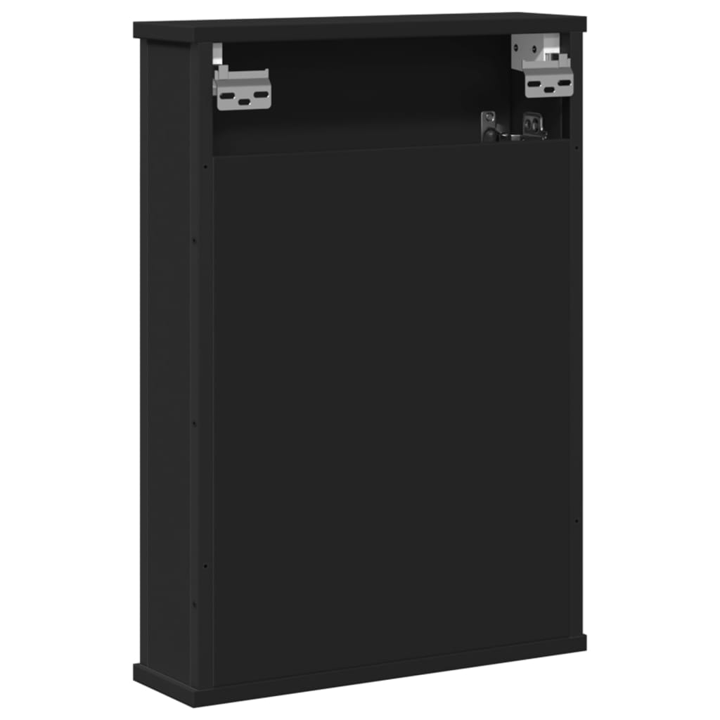 Speilskap Til Baderom Svart 42X12X60 Cm Sponplate