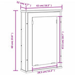 Baderomsskap Med Speil Røkt Eik 42X12X60 Cm Konstruert Tre