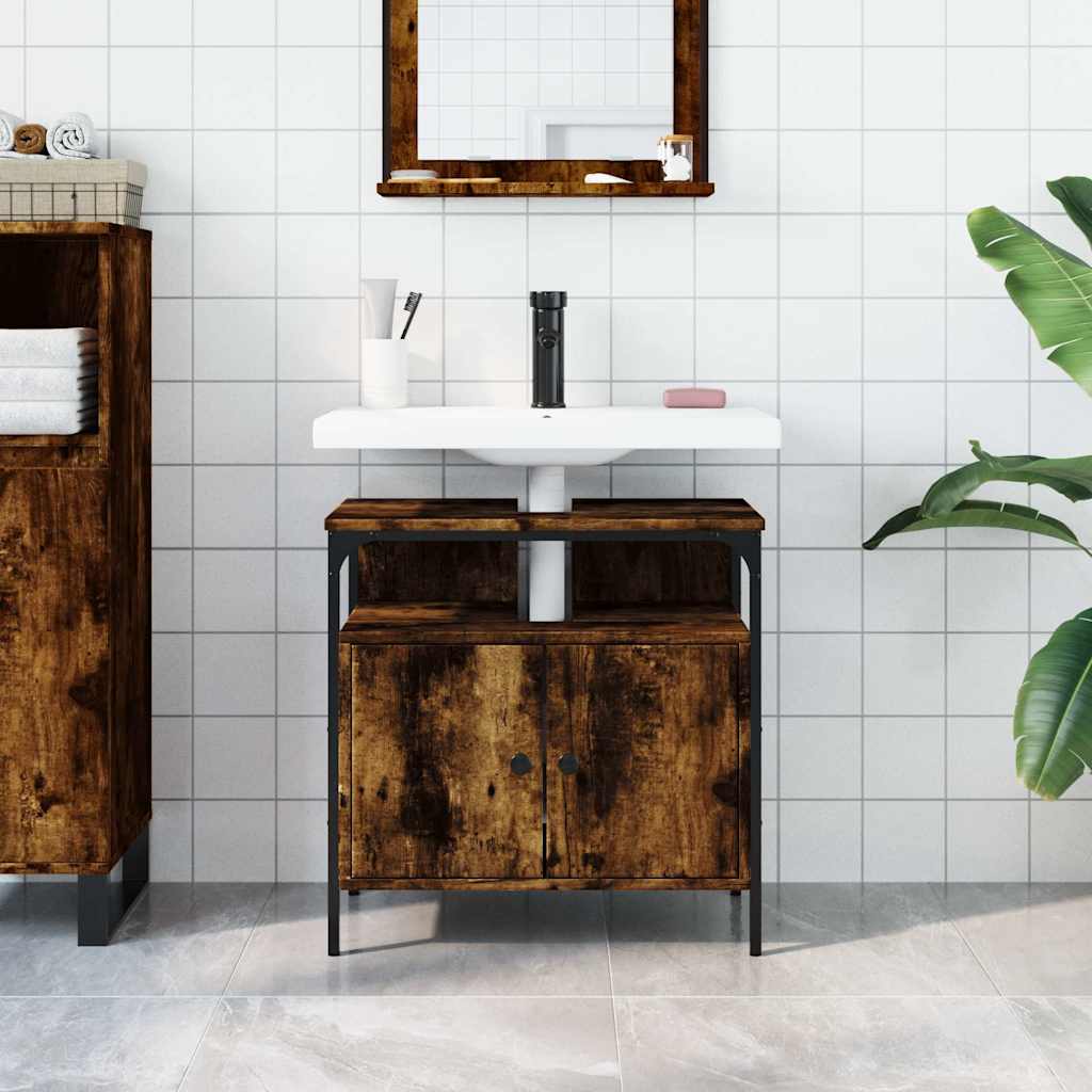 Servantskap Røkt Eik 60X30X60 Cm Konstruert Tre