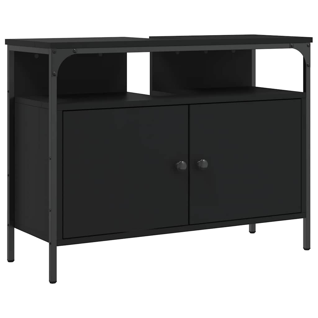 Servantskap Svart 80X30X60 Cm Konstruert Tre